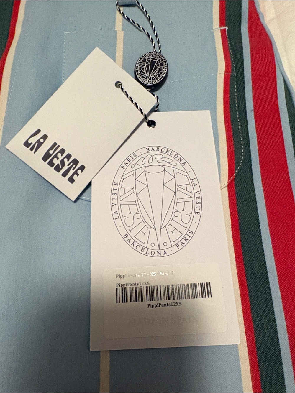 Striped Straight-Leg Pants in Light Blue - Picture 3 of 4